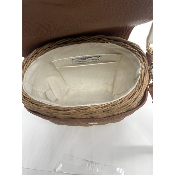 Tommy Bahama Small Wicker Rattan Crossbody Handbag Purse Boho Coastal Resort - Picture 5 of 6